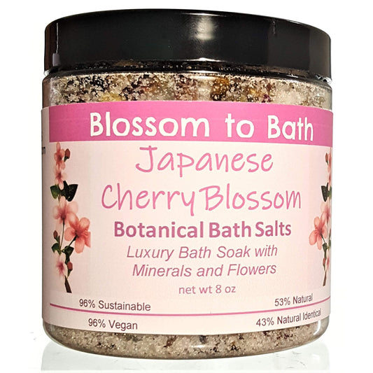 Japanese Cherry Blossom Botanical Bath Salts (8 ounce) - Phthalate Free Fragrance