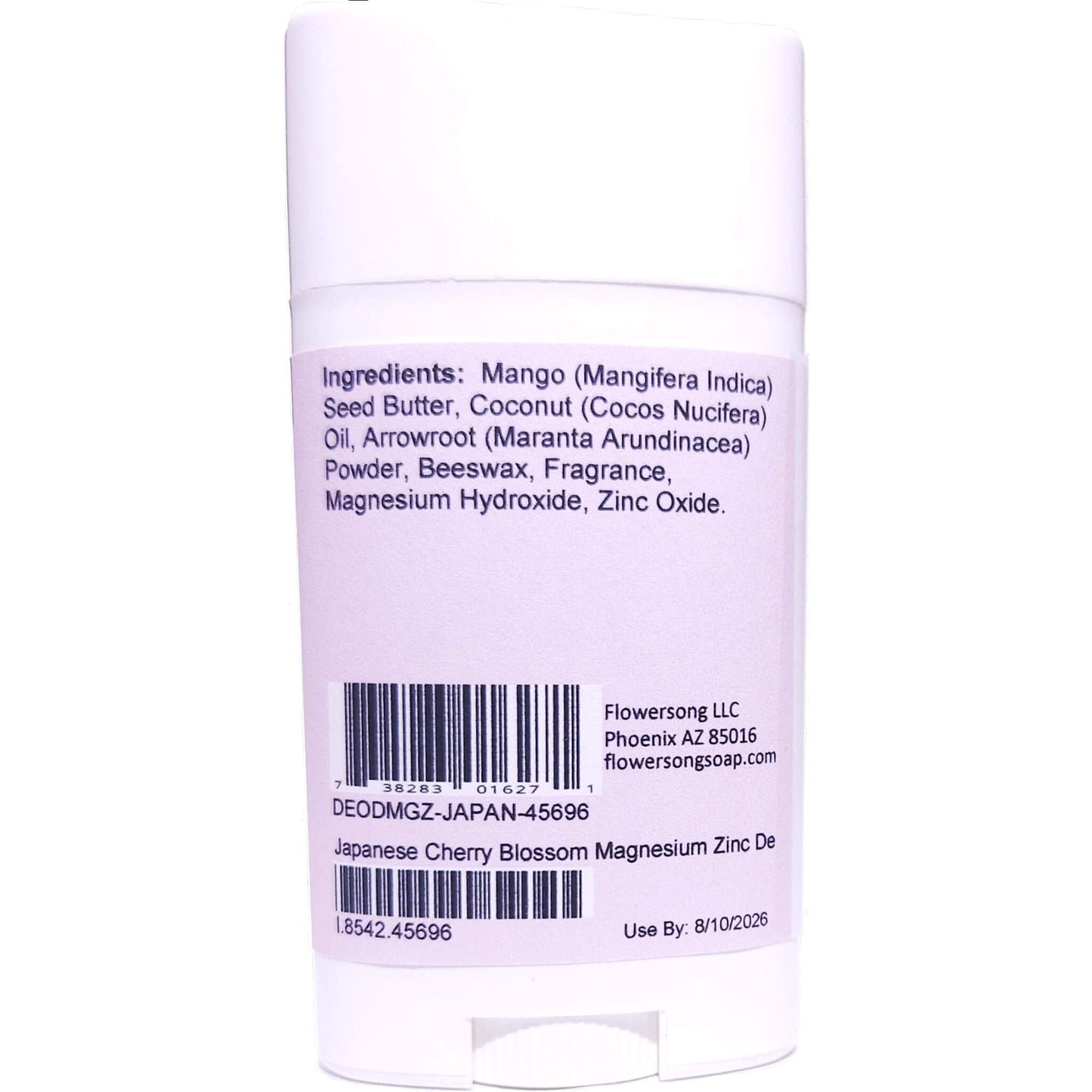 Japanese Cherry Blossom Magnesium Zinc Deodorant (2.7 ounce) - Phthalate Free Fragrance