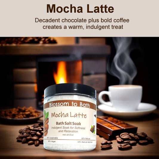 Mocha Latte Bath Salt Soak (8 ounce) - Phthalate Free Fragrance