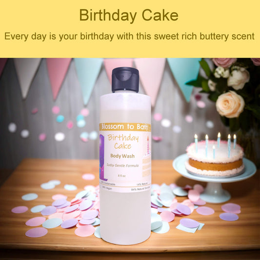 Birthday Cake Body Wash (8 Ounce) - Natural Fragrance