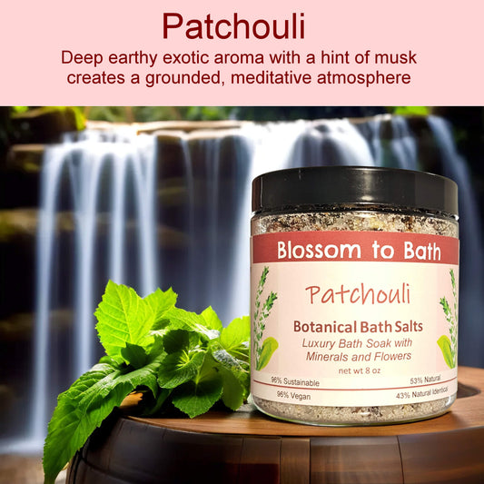 Patchouli Botanical Bath Salts (8 ounce) - Pure Essential Oil Fragrance