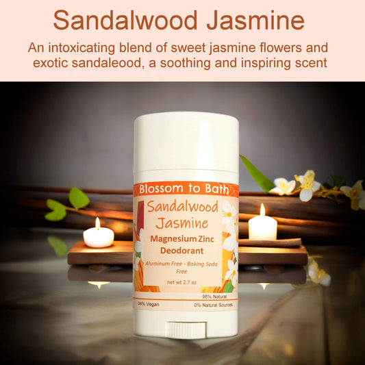 Sandalwood Jasmine Magnesium Zinc Deodorant (2.7 ounce) - Natural Fragrance