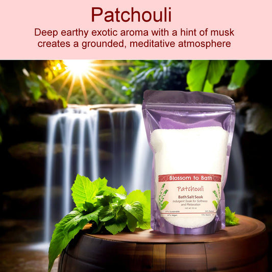 Patchouli Bath Salt Soak (16 ounce) - Pure Essential Oil Fragrance