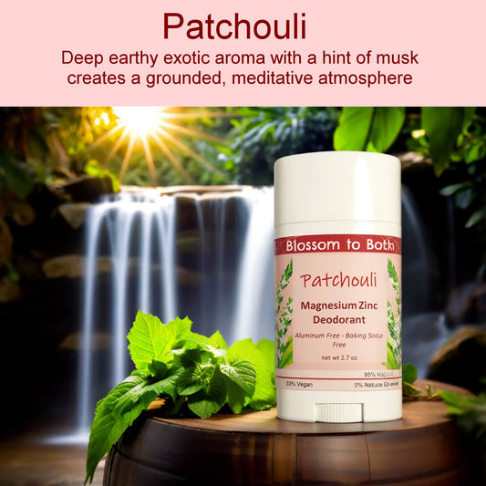 Patchouli Magnesium Zinc Deodorant (2.7 ounce) - Pure Essential Oil Fragrance