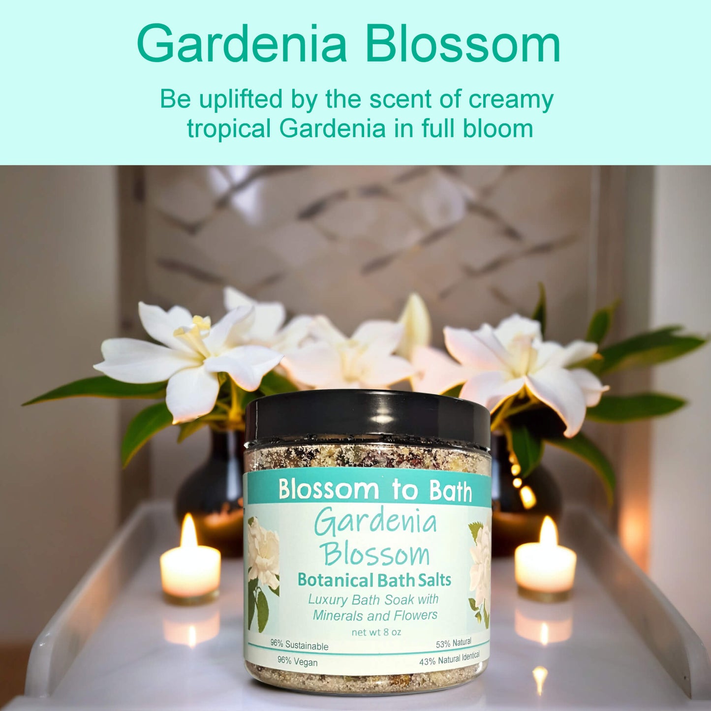 Gardenia Blossom Botanical Bath Salts (8 ounce) - Phthalate Free Fragrance