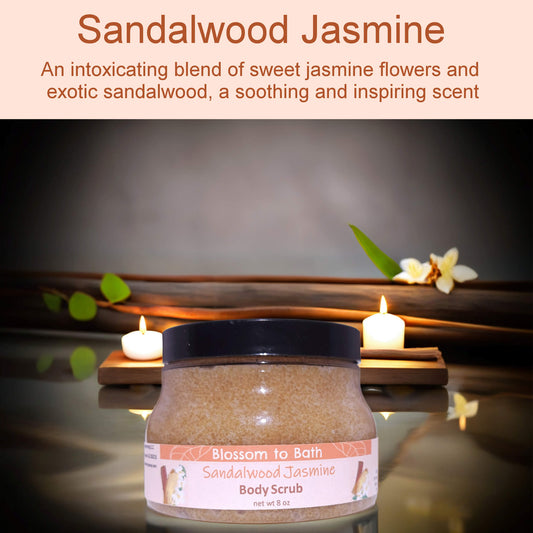 Sandalwood Jasmine Body Scrub (8 Ounce) - Natural Fragrance