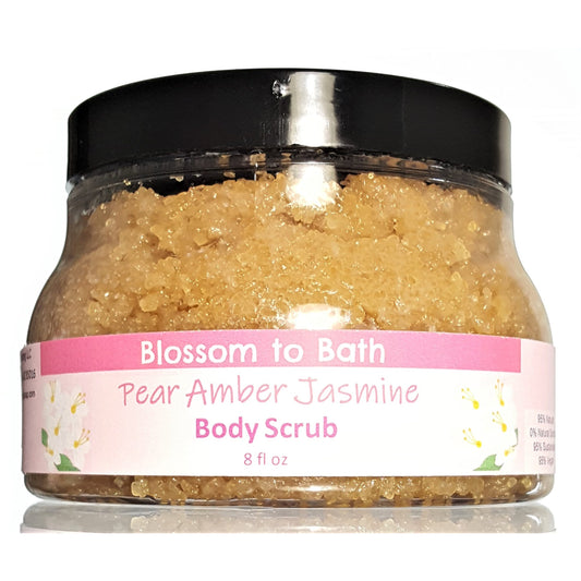 Pear Amber Jasmine Body Scrub (8 Ounce) - Phthalate Free Fragrance