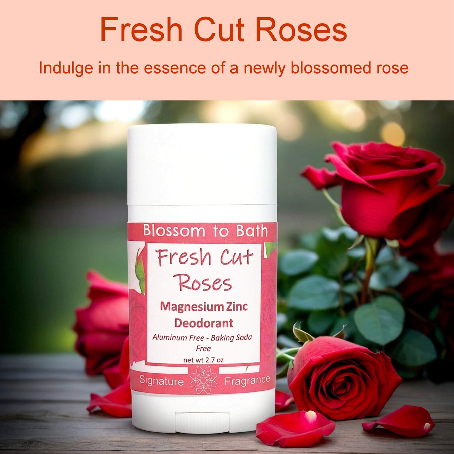 Fresh Cut Roses Magnesium Zinc Deodorant (2.7 ounce) - Phthalate Free Fragrance