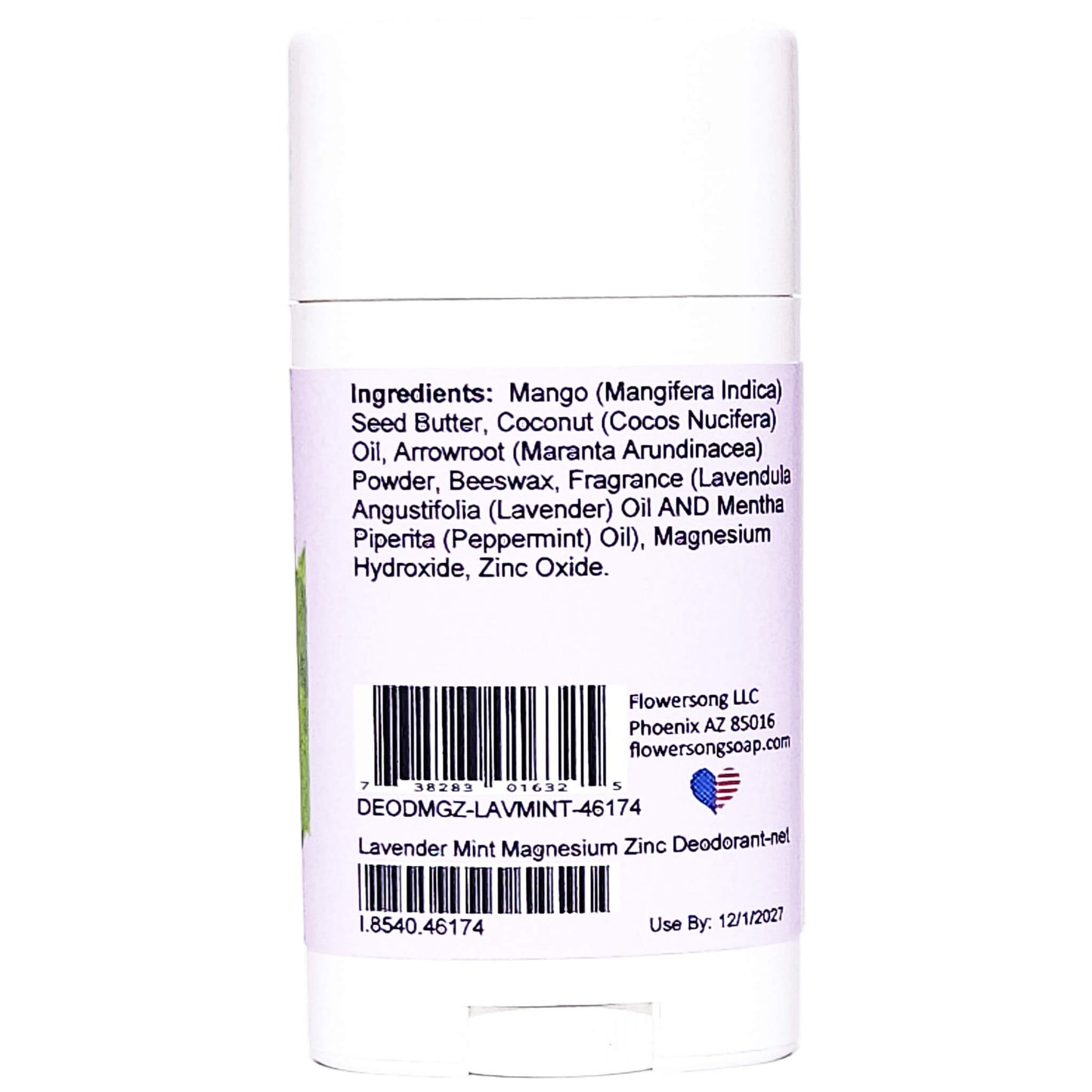 Lavender Mint Magnesium Zinc Deodorant (2.7 ounce) - Pure Essential Oil Fragrance
