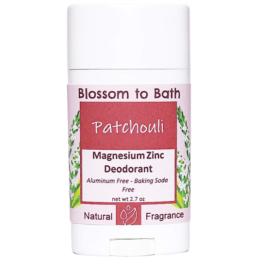 Buy Blossom to Bath Patchouli Magnesium Zinc Deodorant from Flowersong Soap Studio.   Natural Deodorant Protection with a Long Lasting Patchouli Scent Made from Pure Botanicals and Butters .  The pure earthy, woody, spicy scent of straight Patchouli.