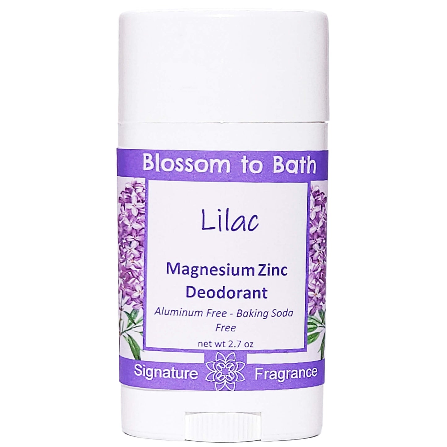 Buy Blossom to Bath Lilac Magnesium Zinc Deodorant from Flowersong Soap Studio.   Natural Deodorant Protection with a Long Lasting Lilac Scent Made from Pure Botanicals and Butters .  The embodiment of spring flowers in the scent of a freshly blooming lilac bush
