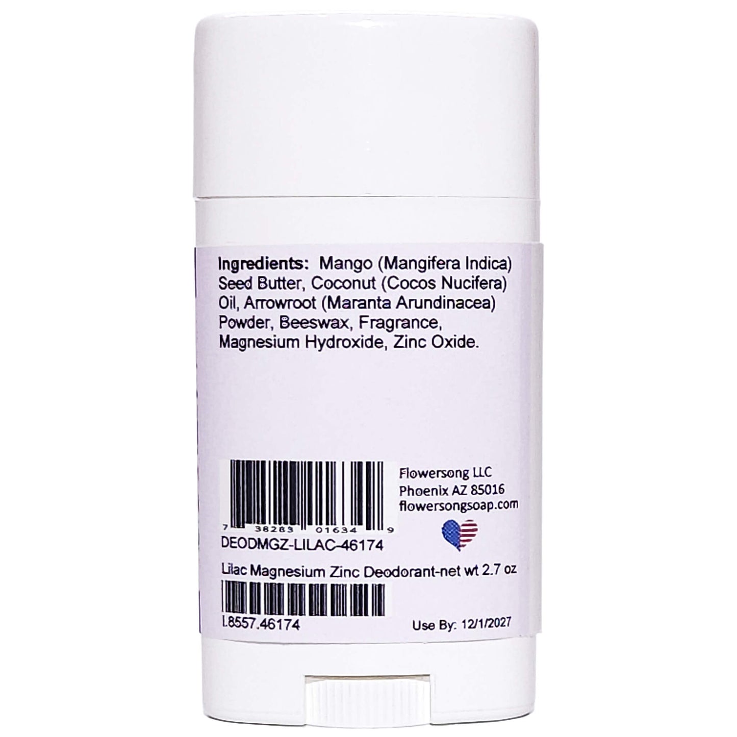 Lilac Magnesium Zinc Deodorant (2.7 ounce) - Phthalate Free Fragrance