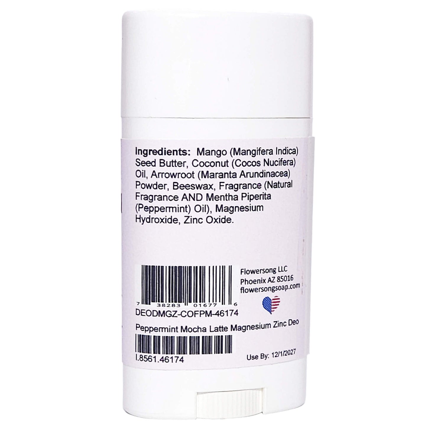 Peppermint Mocha Latte Magnesium Zinc Deodorant (2.7 ounce) - Natural Fragrance