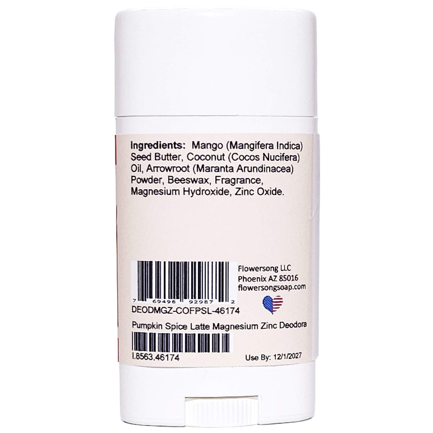 Pumpkin Spice Latte Magnesium Zinc Deodorant (2.7 ounce) - Phthalate Free Fragrance