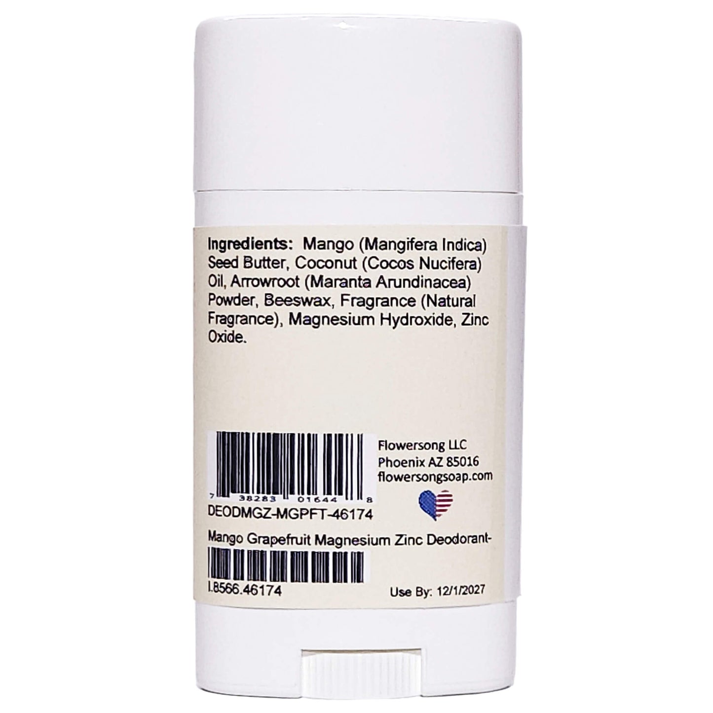 Mango Grapefruit Magnesium Zinc Deodorant (2.7 ounce) - Natural Fragrance