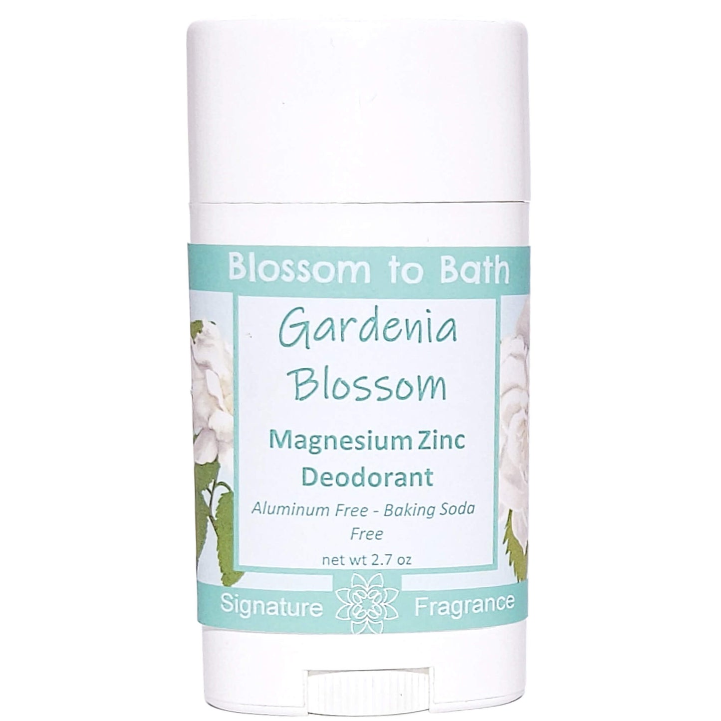 Buy Blossom to Bath Gardenia Blossom Magnesium Zinc Deodorant from Flowersong Soap Studio.   Natural Deodorant Protection with a Long Lasting Rich Sweet Floral Scent Made from Pure Botanicals and Butters .  Sweet Gardenia in a puff of blooming summer flowers