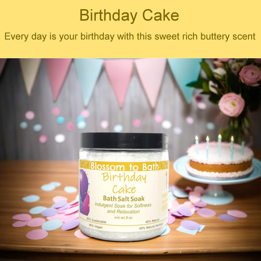 Birthday Cake Bath Salt Soak (8 ounce) - Natural Fragrance