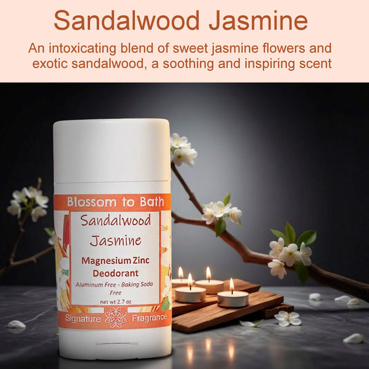 Sandalwood Jasmine Magnesium Zinc Deodorant (2.7 ounce) - Phthalate Free Fragrance