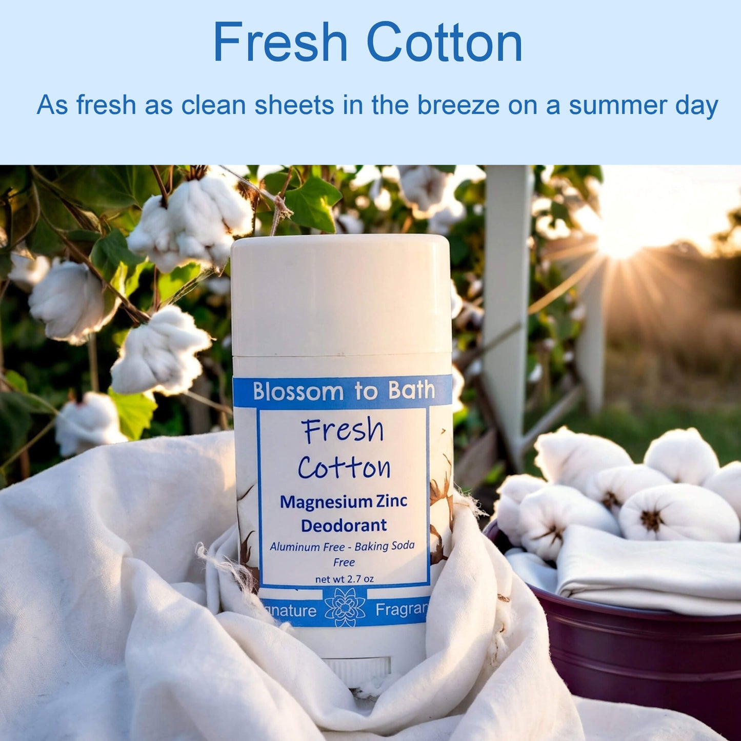 Fresh Cotton Magnesium Zinc Deodorant (2.7 ounce) - Phthalate Free Fragrance