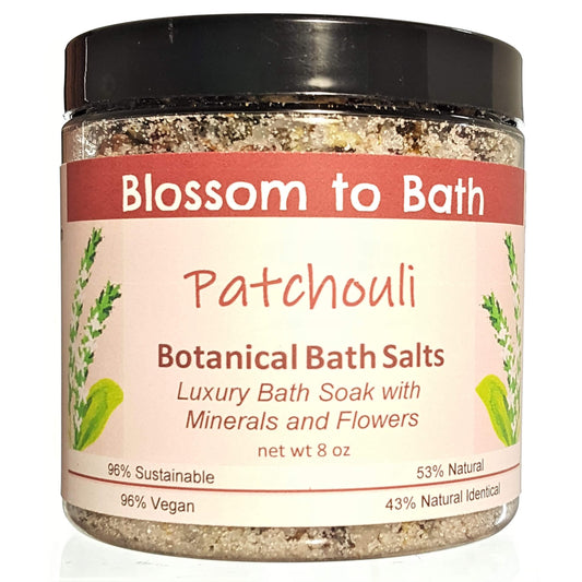 Patchouli Botanical Bath Salts (8 ounce) - Pure Essential Oil Fragrance