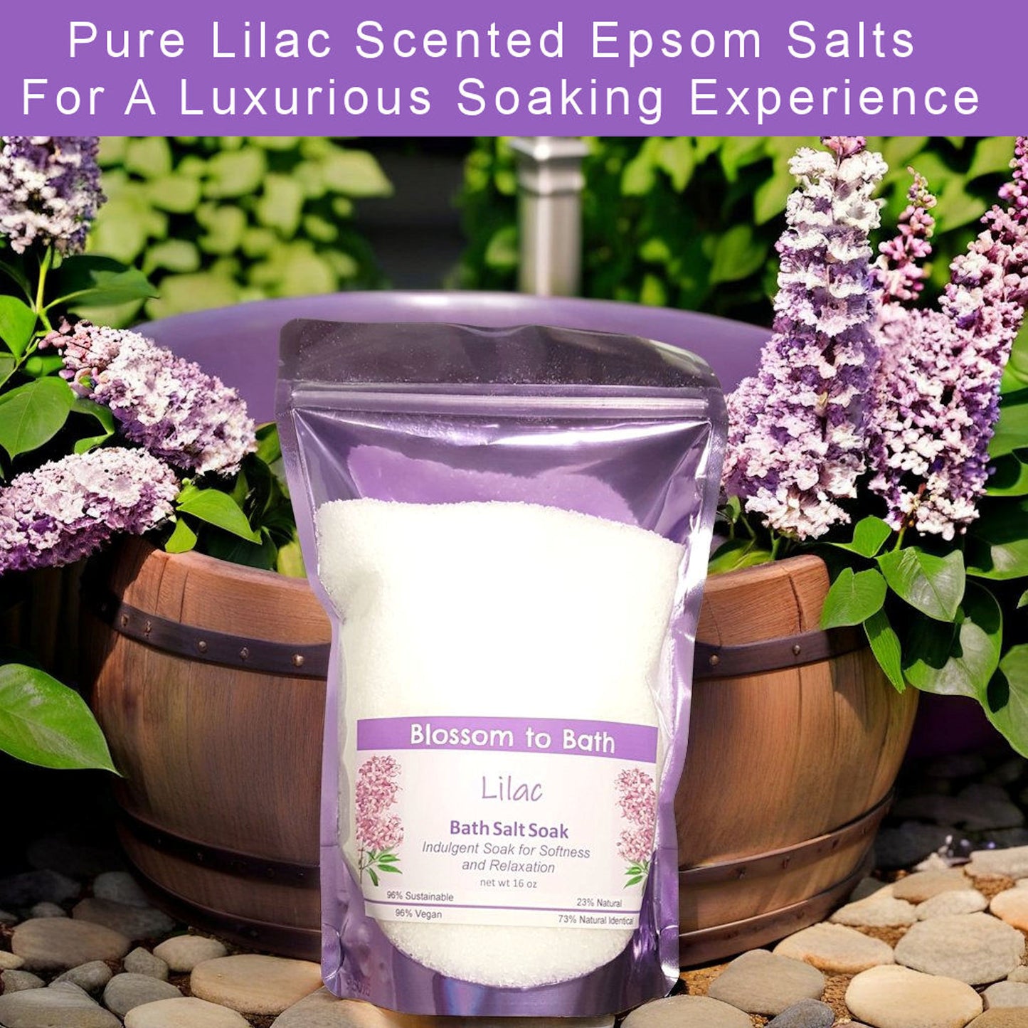 Lilac Bath Salt Soak (16 ounce) - Phthalate Free Fragrance