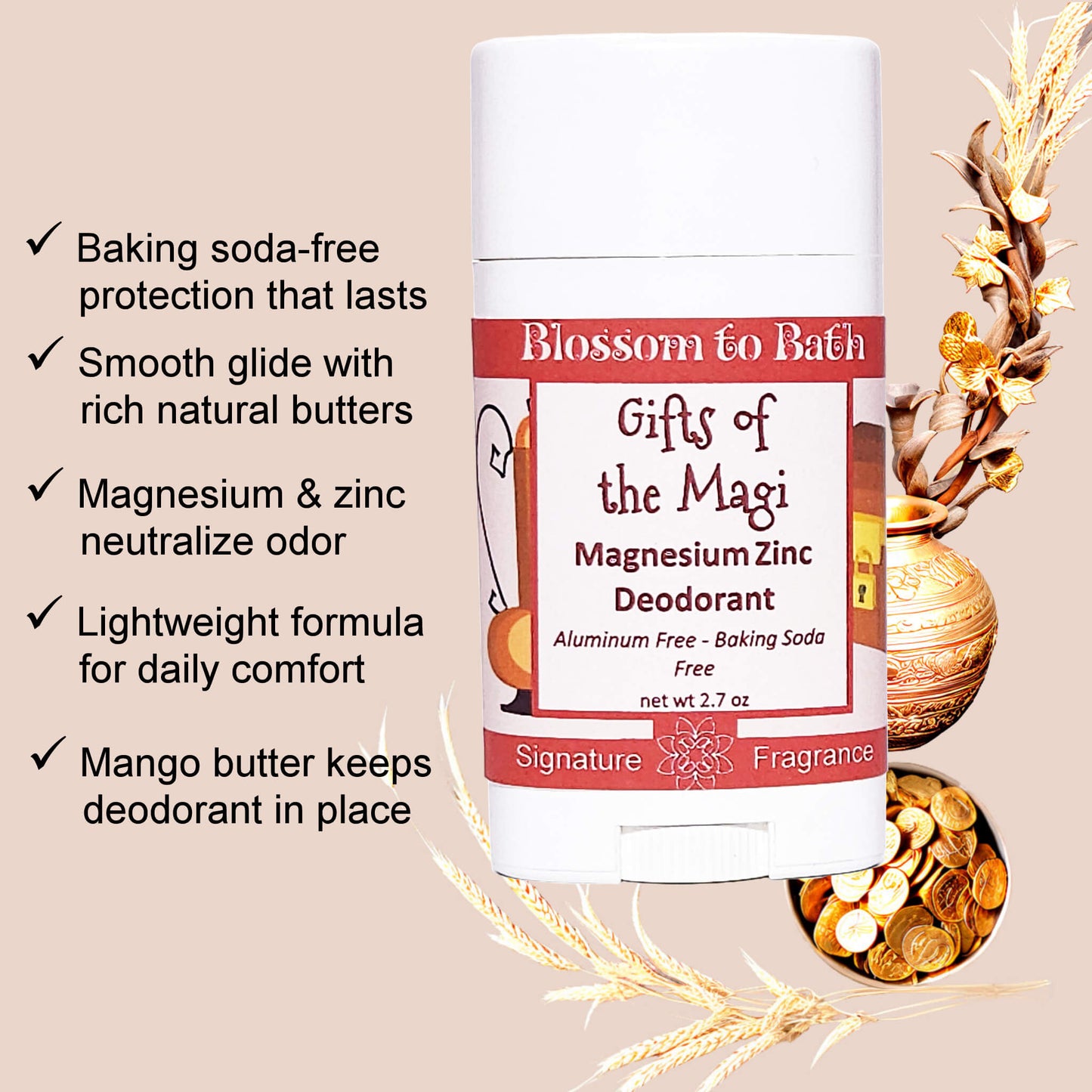 Gifts of the Magi Magnesium Zinc Deodorant (2.7 ounce) - Phthalate Free Fragrance