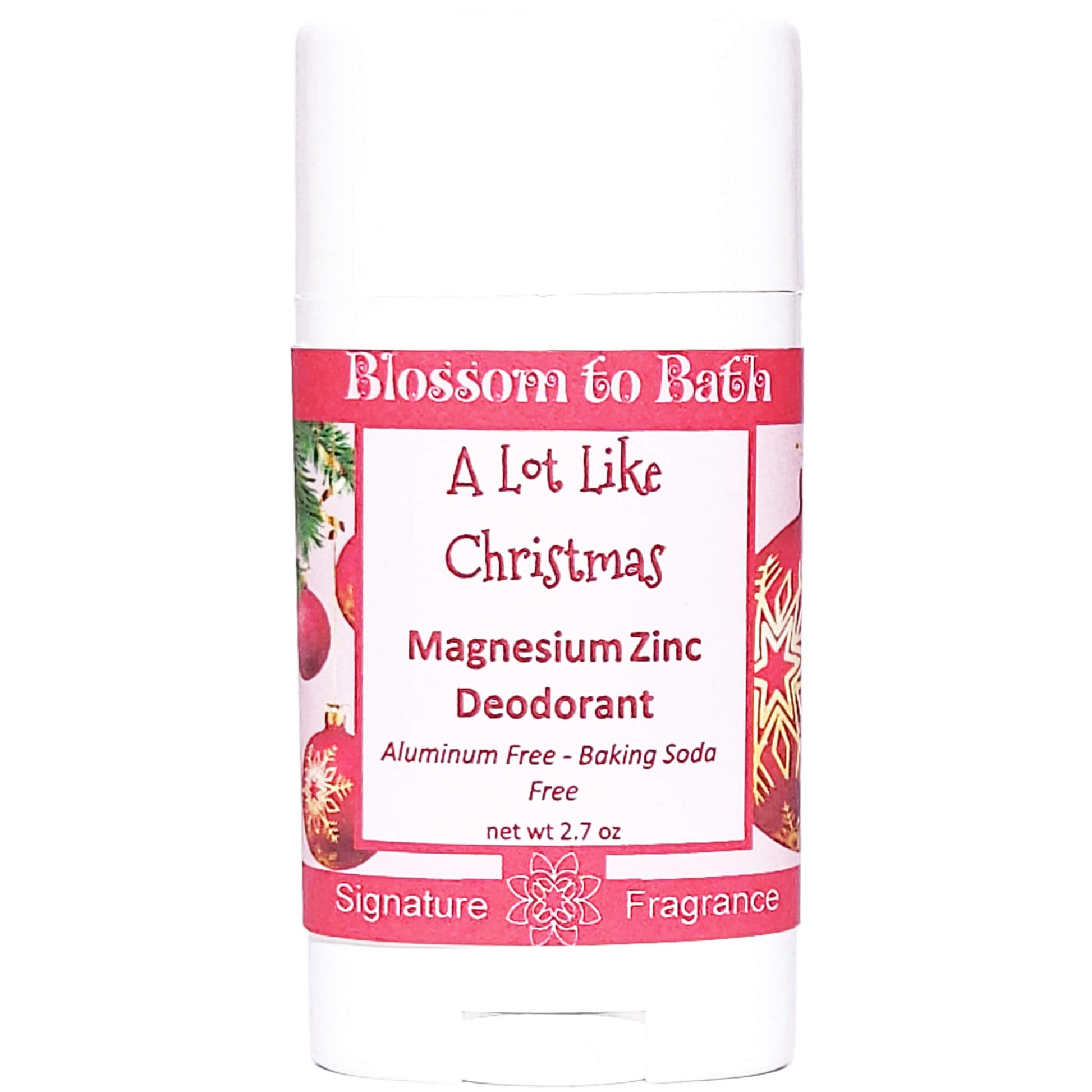 Buy Blossom to Bath A Lot Like Christmas Magnesium Zinc Deodorant from Flowersong Soap Studio.   Natural Deodorant Protection with a Long Lasting Cinnamon, Clove, and Apple Scent Made from Pure Botanicals and Butters .  Find the holiday mood in an instant with this spicy sweet fragrance.
