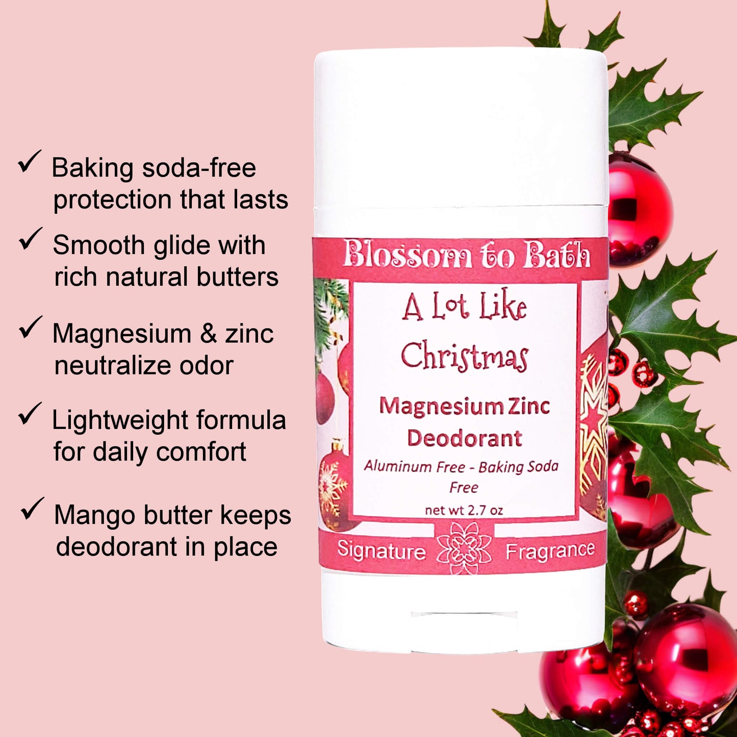 A Lot Like Christmas Magnesium Zinc Deodorant (2.7 ounce) - Phthalate Free Fragrance
