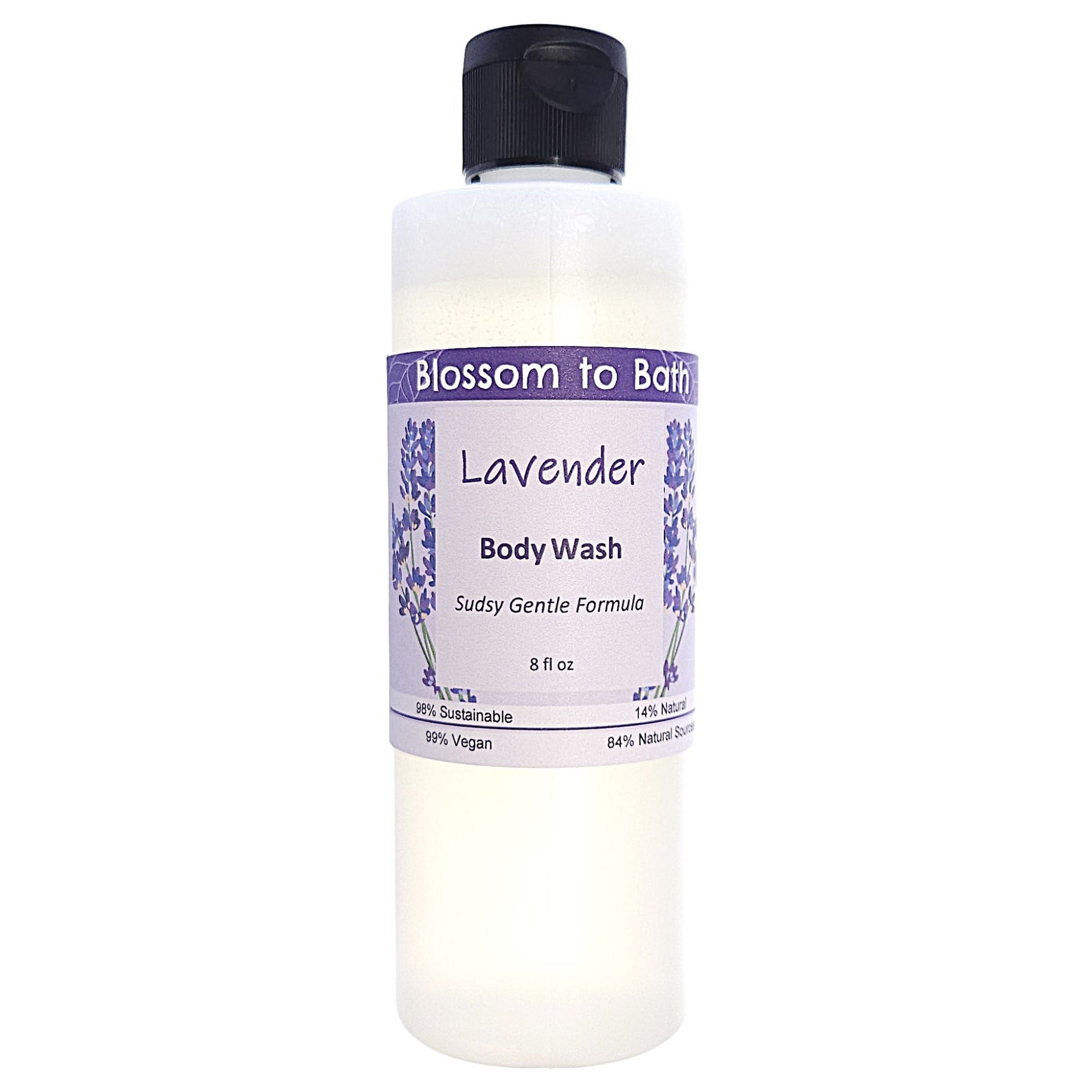 Buy Blossom to Bath Lavender Body Wash from Flowersong Soap Studio.   Get Smooth Silky Skin With Luxurious Lavender Scented Gentle Cleansers That Are Super Sudsy .  Classic lavender scent that is relaxing and comforting.