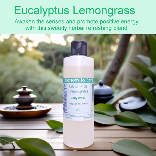 Eucalyptus Lemongrass Body Wash (8 Ounce) - Pure Essential Oil Fragrance