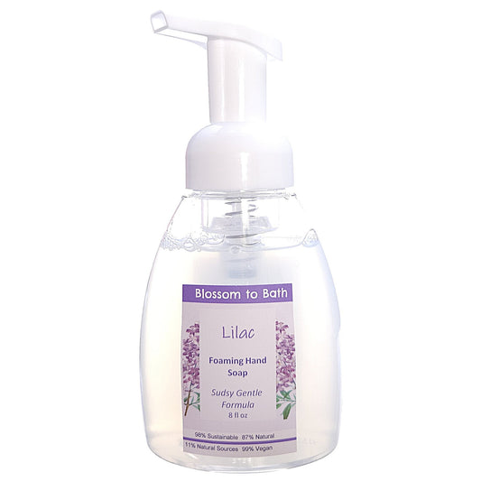 Buy Blossom to Bath Lilac Foaming Hand Soap from Flowersong Soap Studio.   Clean Hands Without Drying In A Convenient Lilac Scented Foaming Pump .  The scent of a freshly blooming lilac bush, the embodiment of spring flowers.