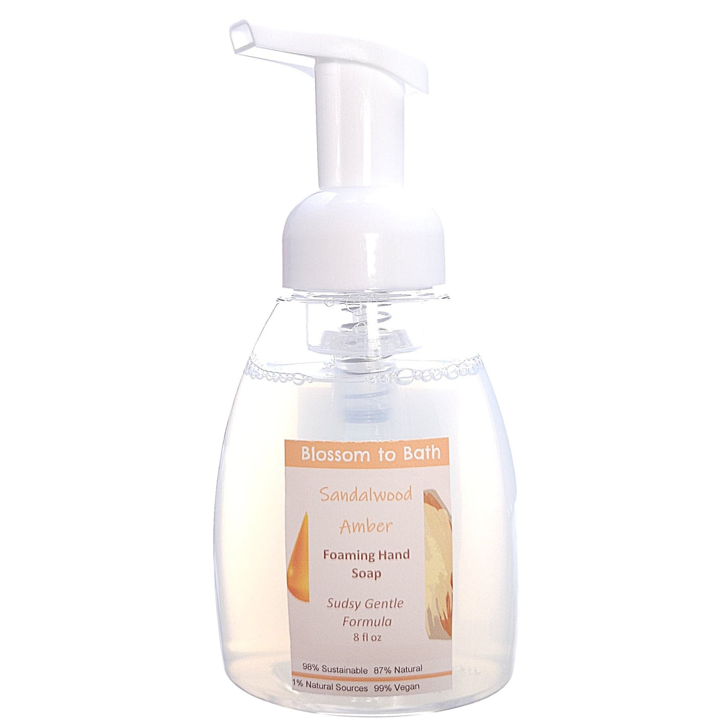 Buy Blossom to Bath Sandalwood Amber Foaming Hand Soap from Flowersong Soap Studio.   Clean Hands Without Drying In A Convenient Sandalwood Scented Foaming Pump .  An irresistible combination of warm sandalwood and spice.