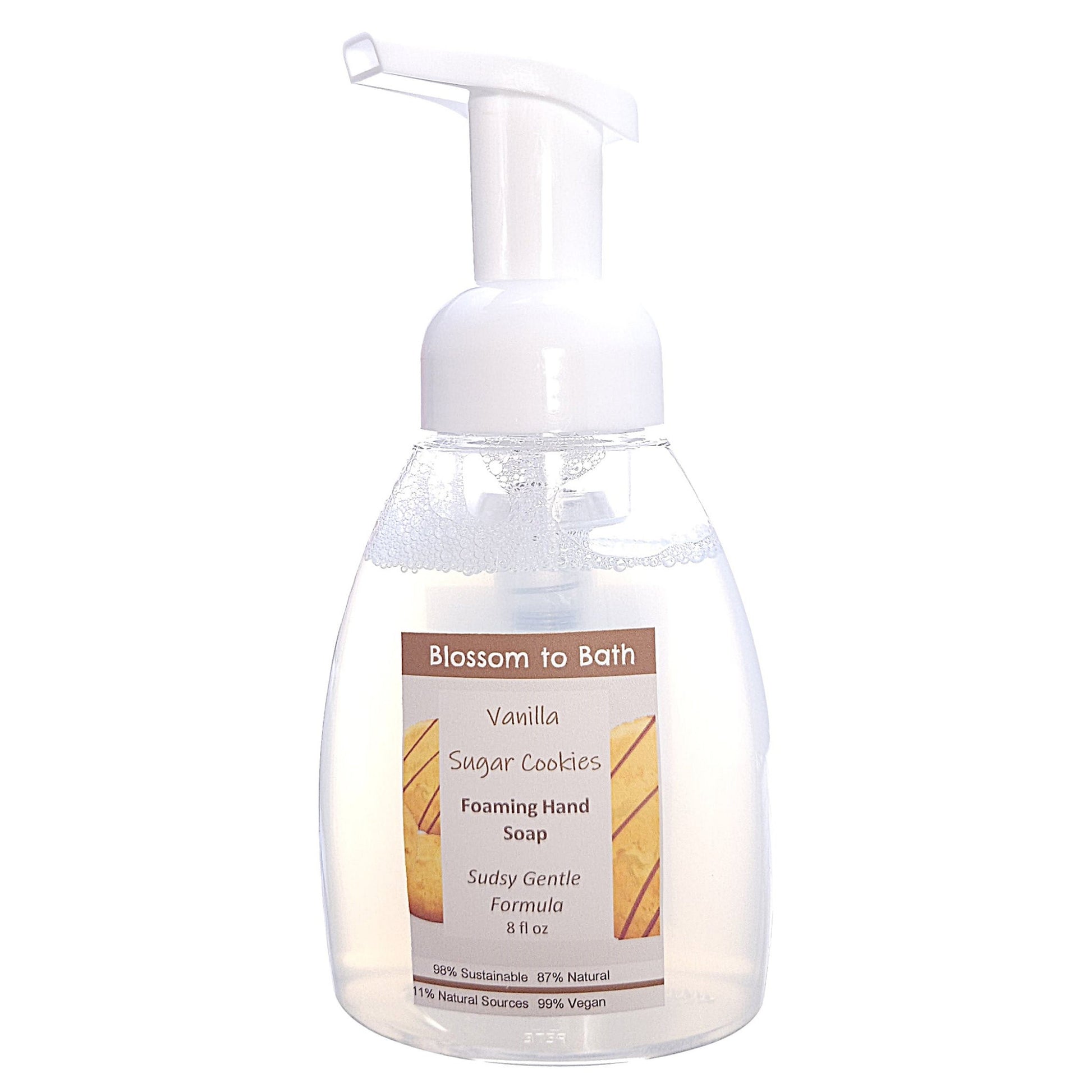 Buy Blossom to Bath Vanilla Sugar Cookies Foaming Hand Soap from Flowersong Soap Studio.   Clean Hands Without Drying In A Convenient Rich Vanilla Scented Foaming Pump .  Smells like sugar cookies in the oven.