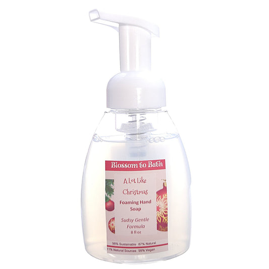 Buy Blossom to Bath A Lot Like Christmas Foaming Hand Soap from Flowersong Soap Studio.   Clean Hands Without Drying In A Convenient Cinnamon, Clove, And Apple Scented Foaming Pump .  Find the holiday mood in an instant with this spicy sweet fragrance.