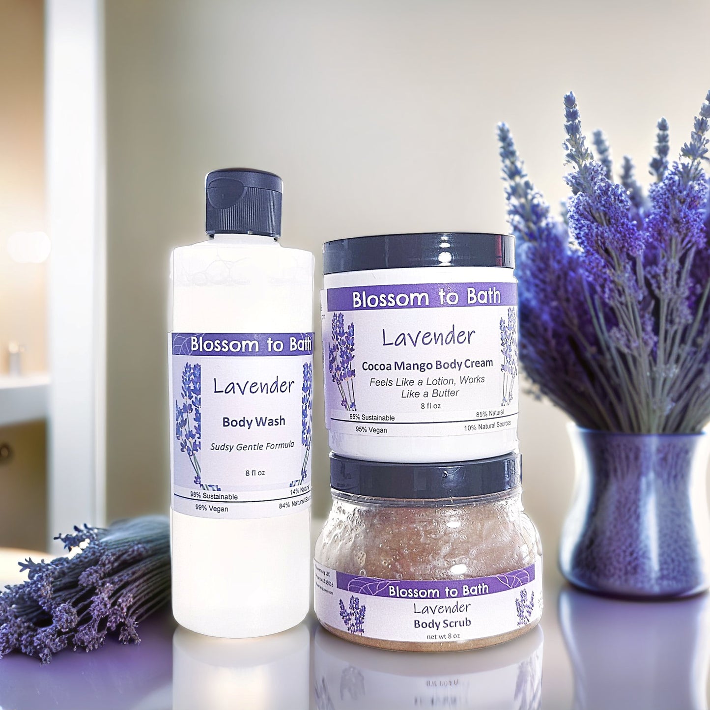 Lavender Blossom and Glow Gift Set - Pure Essential Oil Fragrance