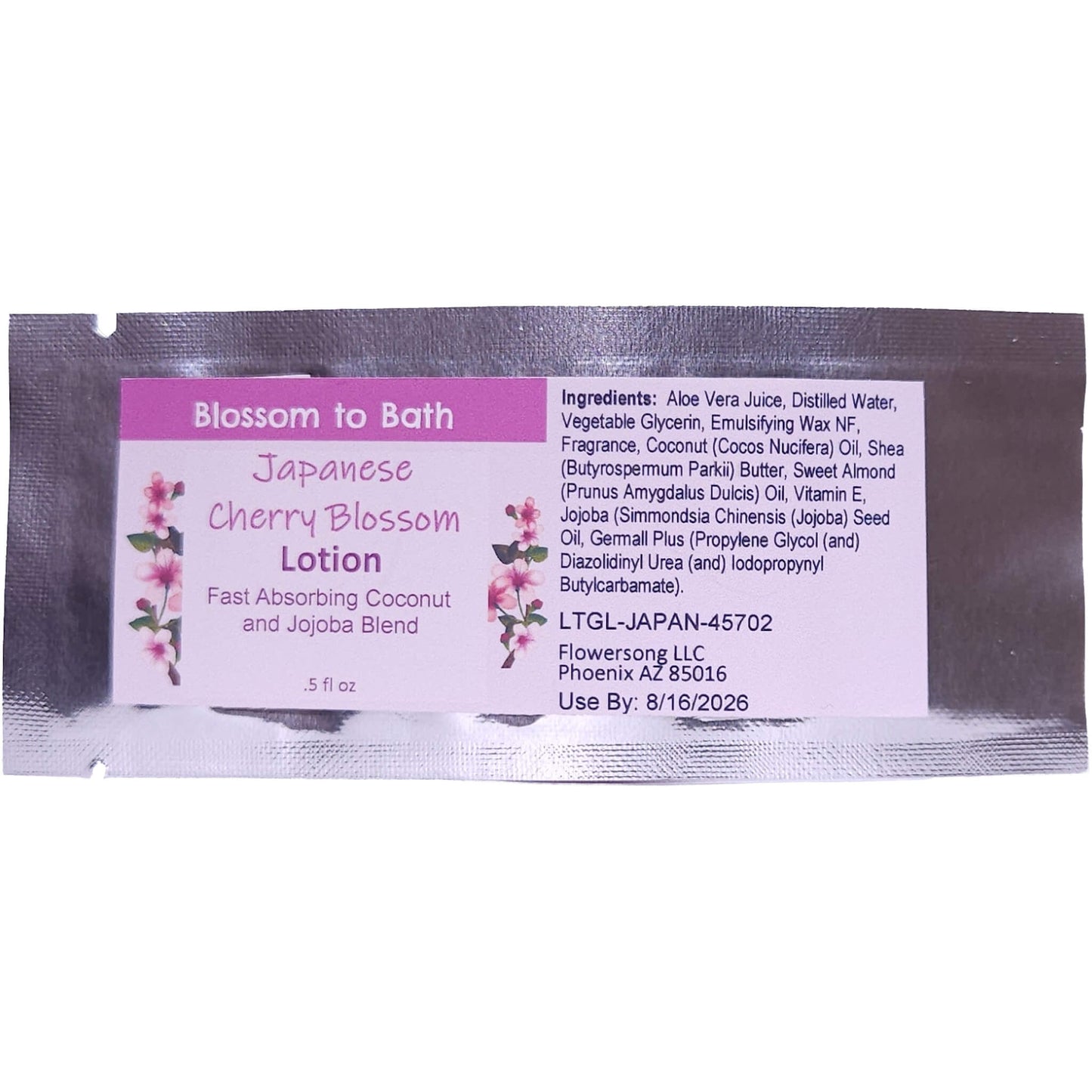 Buy Blossom to Bath Japanese Cherry Blossom Lotion from Flowersong Soap Studio.   Daily Use Lotion with a Musky Floral Scent that Soaks in Quickly to Soften and Smooth Skin .  A sophisticated and rich cherry blossom fragrance that is oriental and sensual.