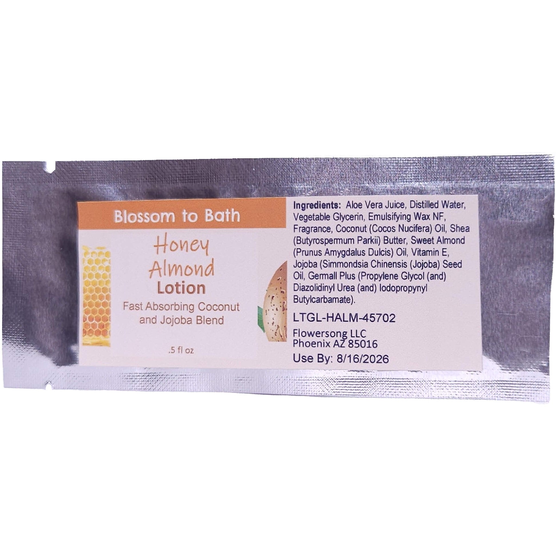 Buy Blossom to Bath Honey Almond Lotion from Flowersong Soap Studio.   Daily Use Lotion with a Soothing Mild Scent that Soaks in Quickly to Soften and Smooth Skin .  Sweetly fragrant nutty almond drizzled with honey.