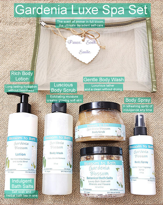 Gardenia Blossom Luxury Spa Gift Set - Phthalate Free Fragrance