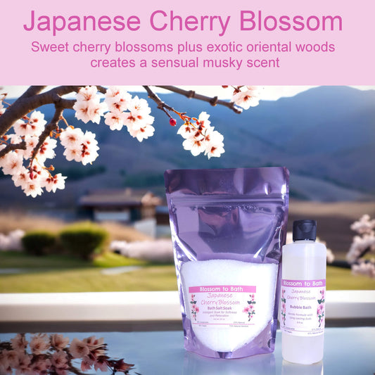 Japanese Cherry Blossom Salt & Bubble Bundle - Phthalate Free Fragrance