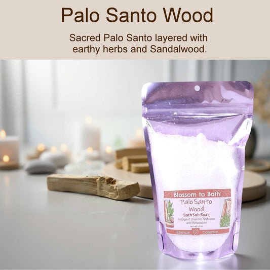 Palo Santo Wood Bath Salt Soak (16 ounce) - Natural Fragrance
