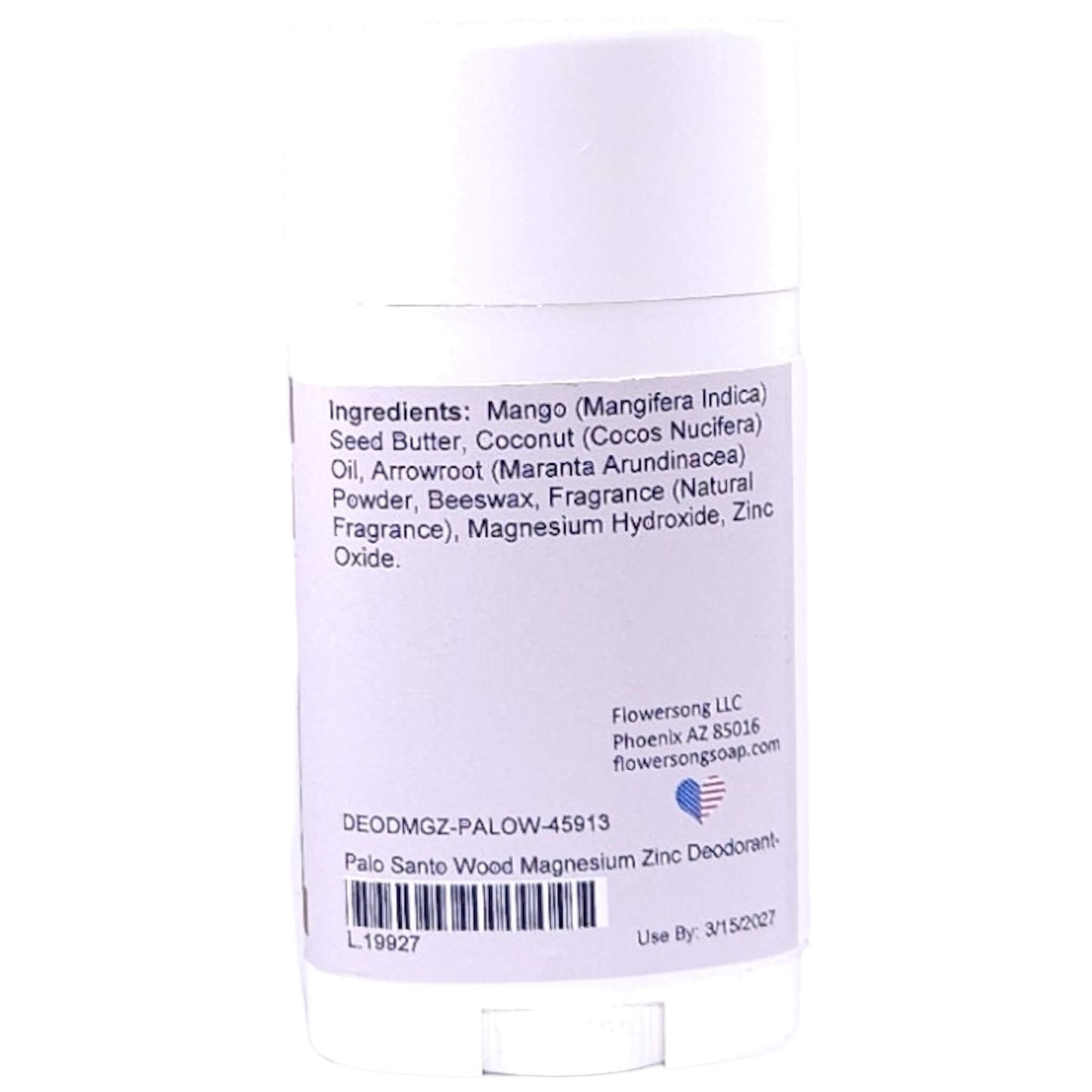 Palo Santo Wood Magnesium Zinc Deodorant (2.7 ounce) - Natural Fragrance