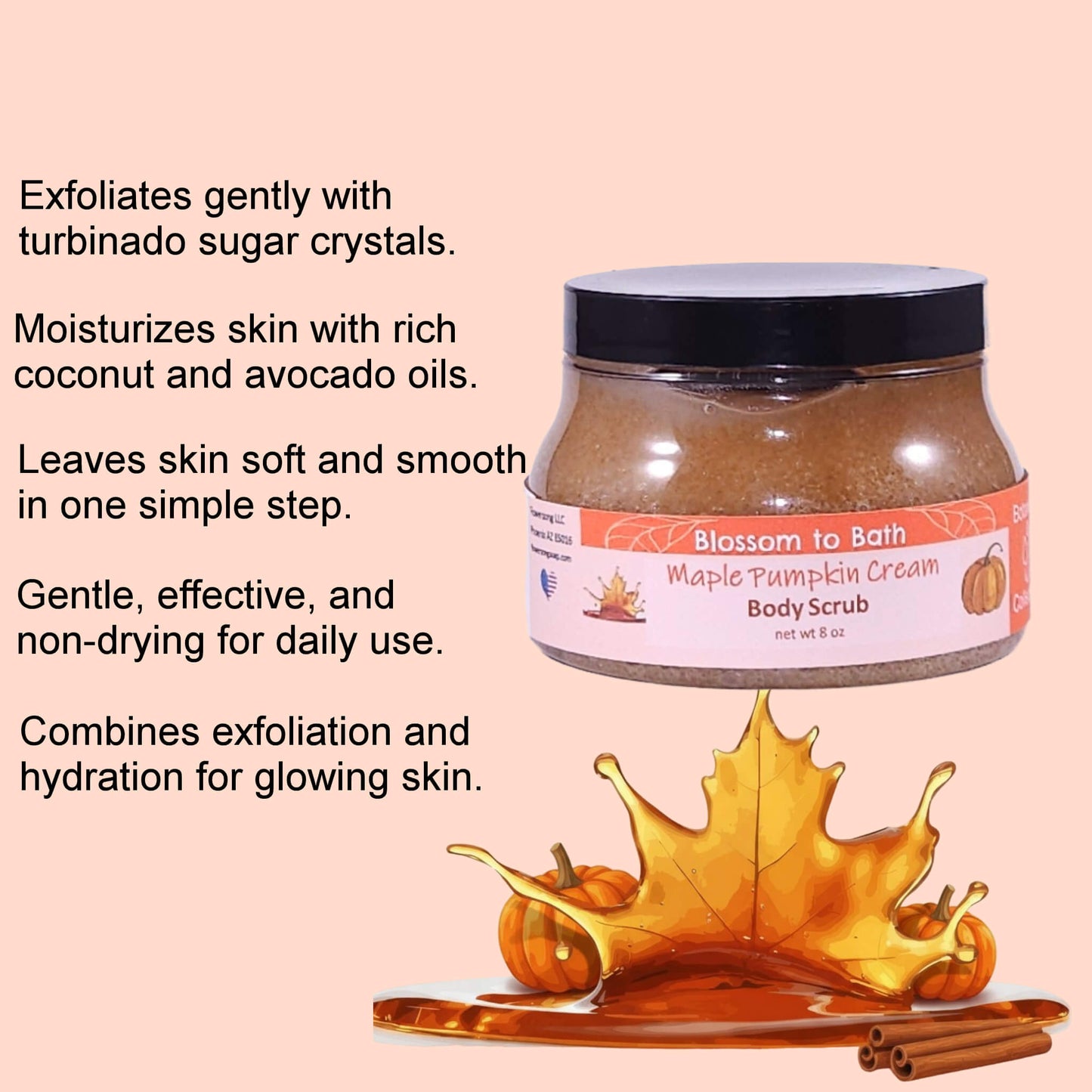 Maple Pumpkin Cream Body Scrub (8 Ounce) - Natural Fragrance