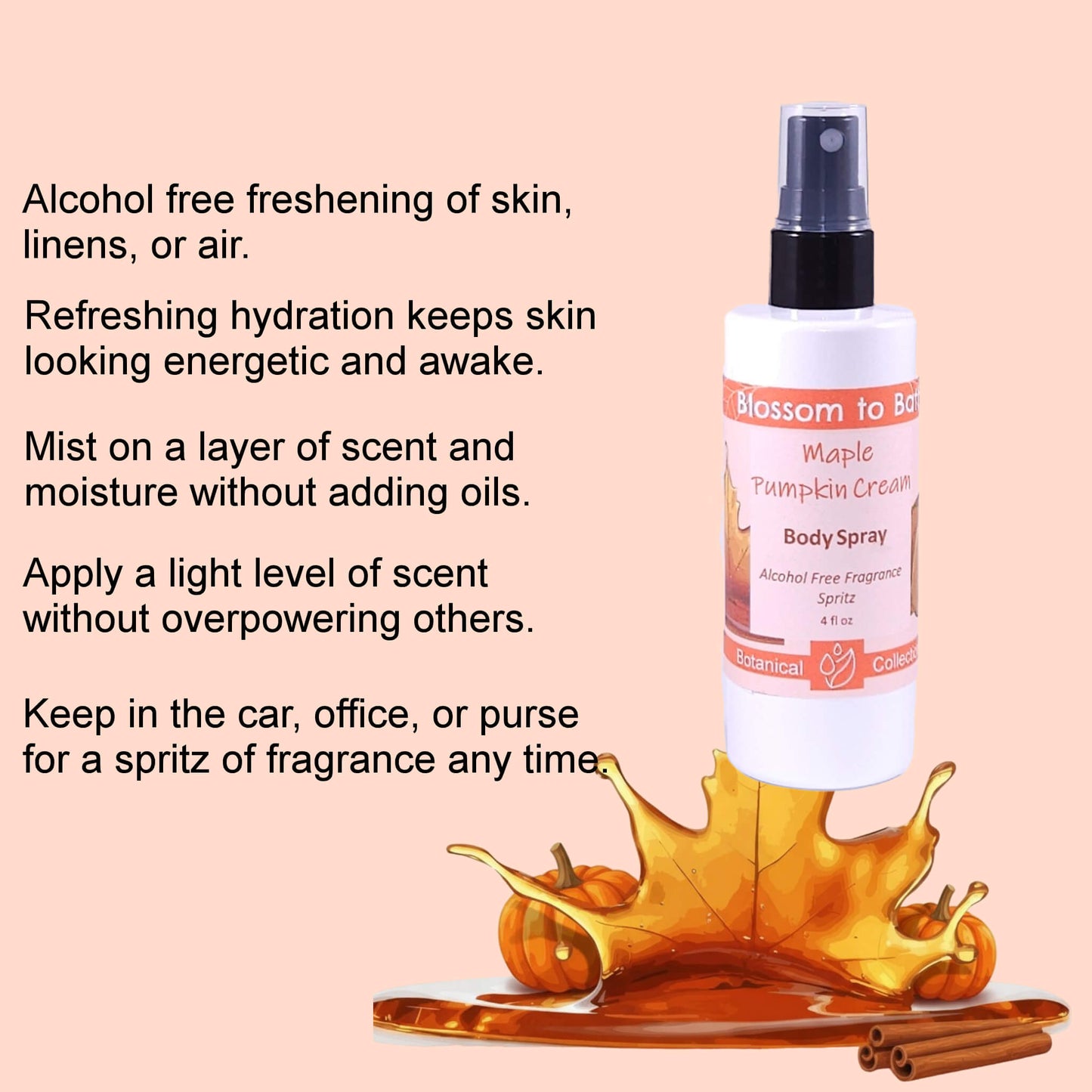 Maple Pumpkin Cream Body Spray (4 Ounce) - Natural Fragrance