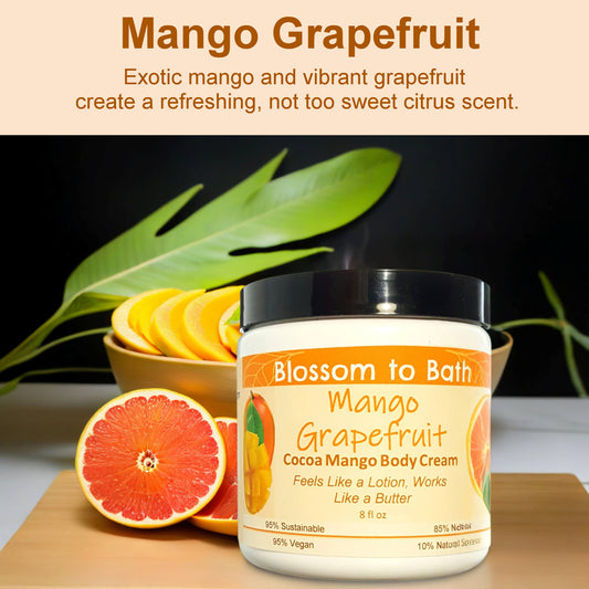 Mango Grapefruit Cocoa Mango Body Cream (8 Ounce) - Natural Fragrance