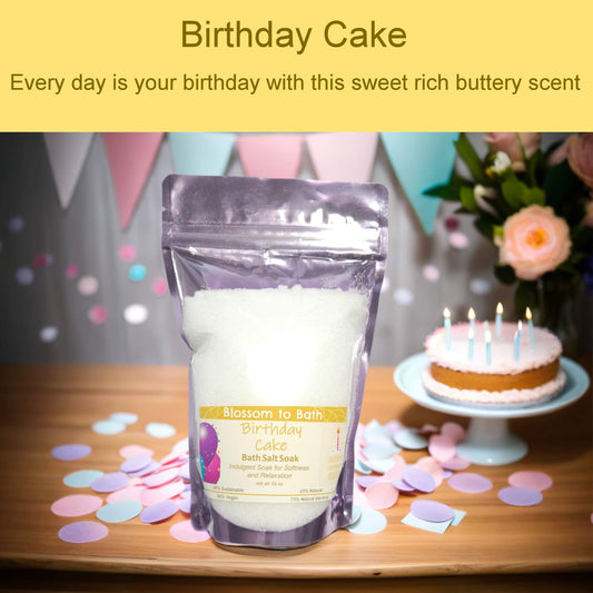 Birthday Cake Bath Salt Soak (16 ounce) - Natural Fragrance