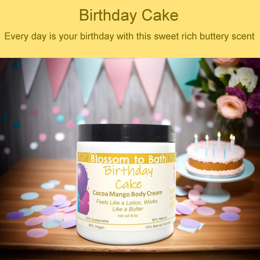 Birthday Cake Cocoa Mango Body Cream (8 Ounce) - Natural Fragrance