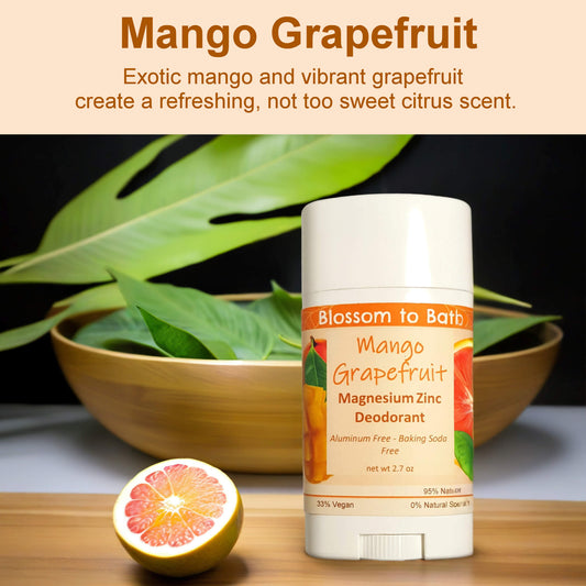 Mango Grapefruit Magnesium Zinc Deodorant (2.7 ounce) - Natural Fragrance