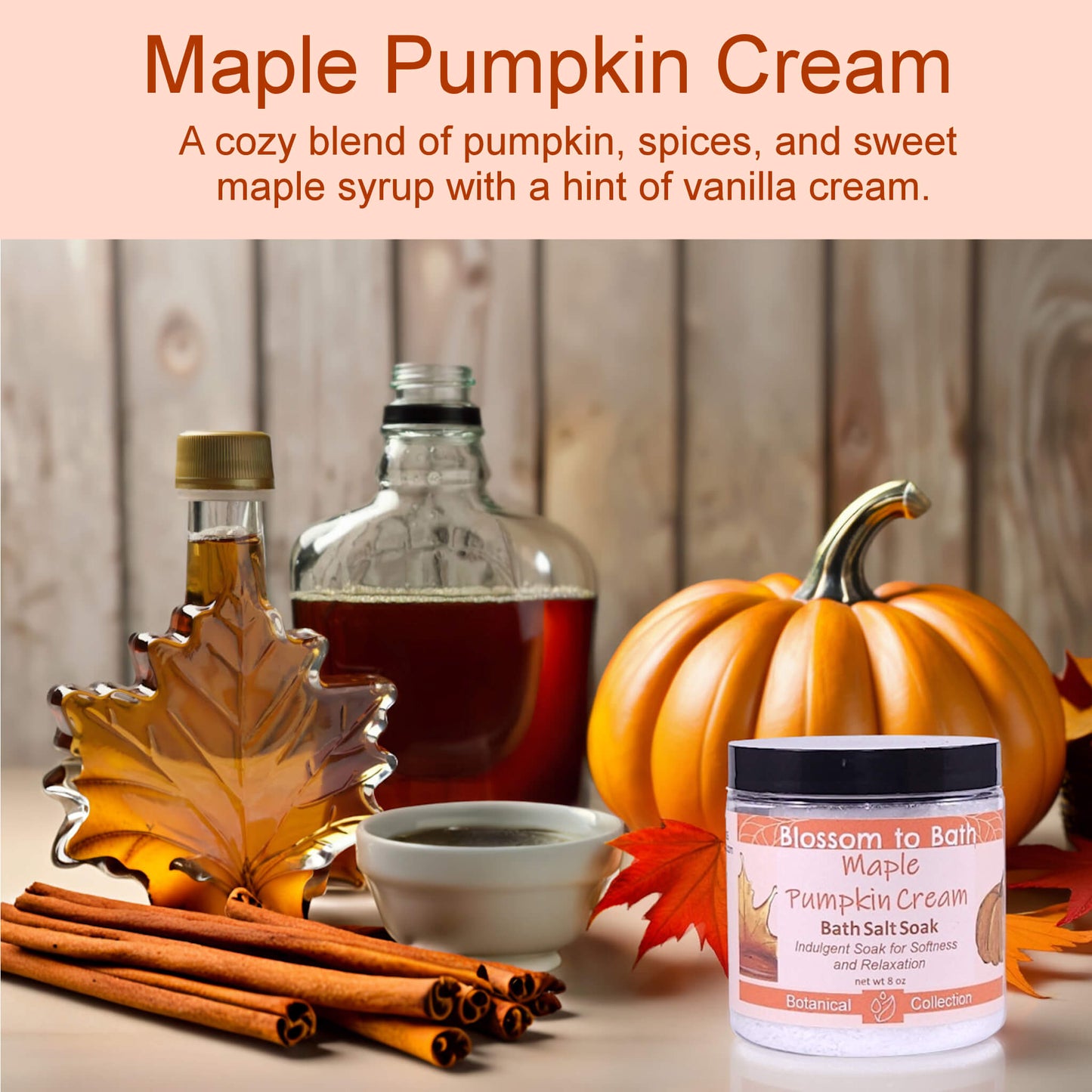 Maple Pumpkin Cream Bath Salt Soak (8 ounce) - Natural Fragrance
