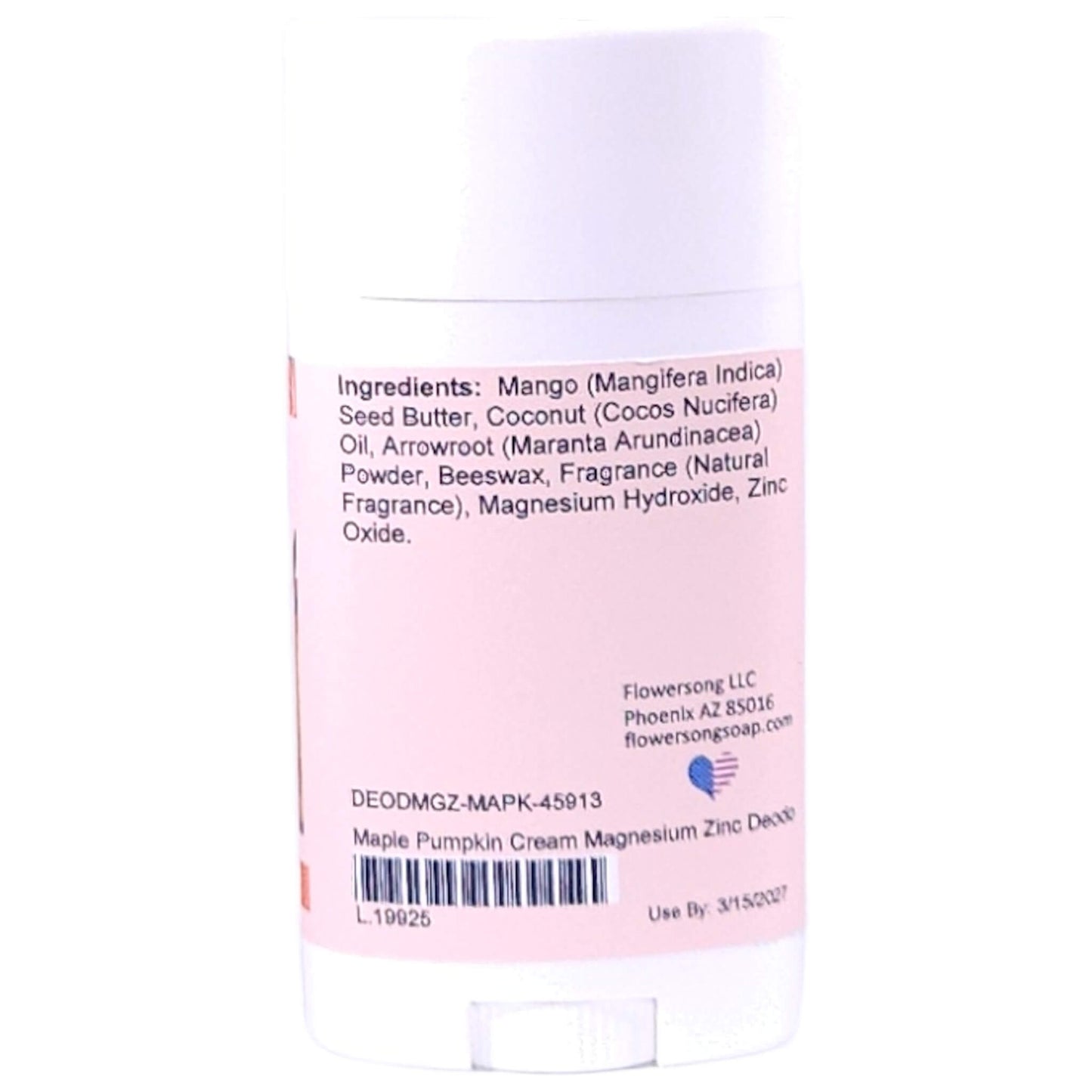 Maple Pumpkin Cream Magnesium Zinc Deodorant (2.7 ounce) - Natural Fragrance