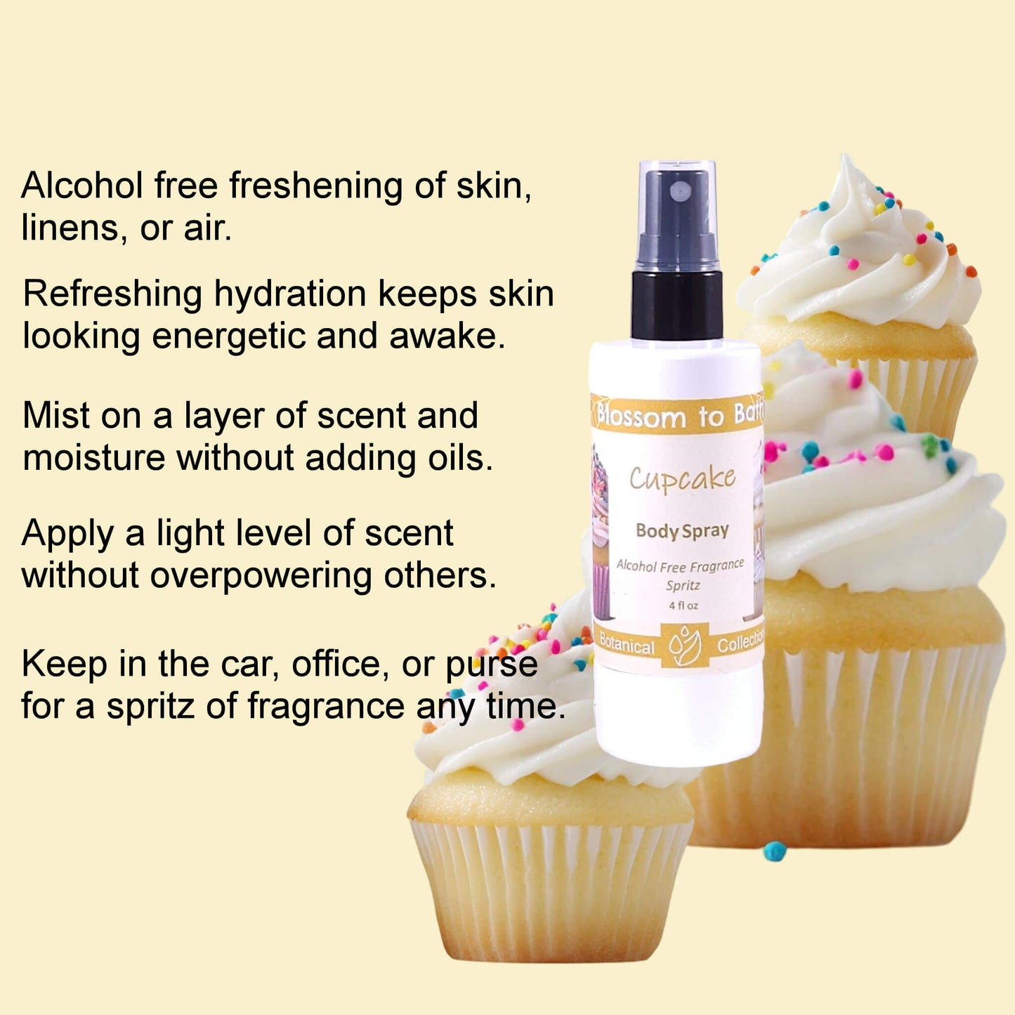 Cupcake Body Spray (4 Ounce) - Natural Fragrance